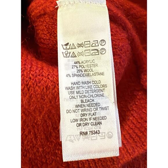 Adrienne Vittadini Red Wool Blend Faux Jewel Button Cardigan/Wrap Sweater Sz XS‎ - Picture 9 of 13